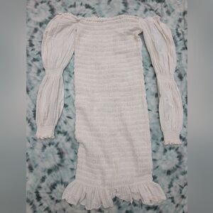 Nothing Fits But Ivory Smocked Maternity Dress Ichika